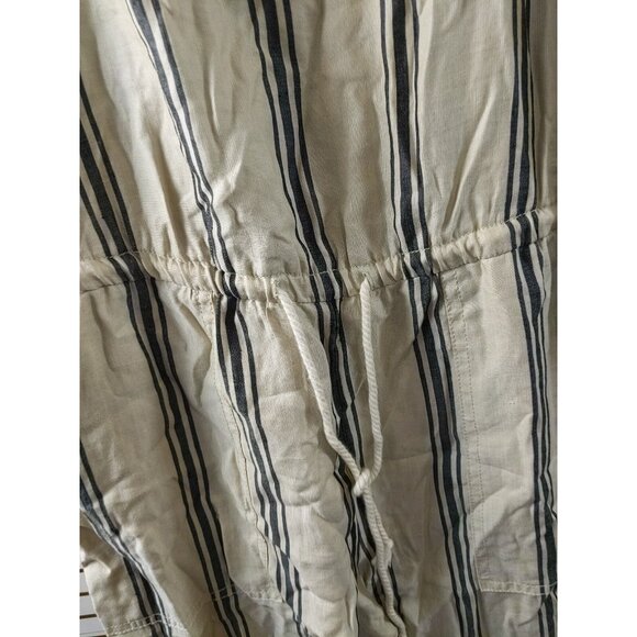 LOU & GREY Women's Linen Lyocell Striped Jumpsuit Tie Waist Sleeveless Size Med - Picture 5 of 10